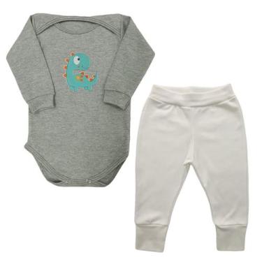 Imagem de Conjunto Body Bebê Dinossauro Manga Longa + Calça - Mellane Baby, P, C