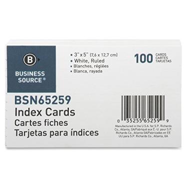 Imagem de Business Source Cartão de índice de blocos de papel, 7,6 x 12,7 cm (3" x 5") (65259)