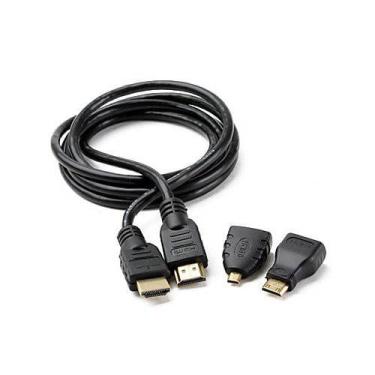 Imagem de Kit hdmi 1080p 3x1 com 2 Adaptadores Pontas Micro e Mini hdmi