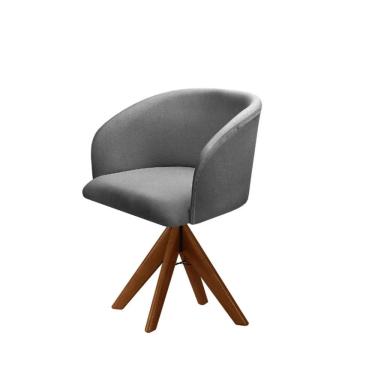 Imagem de Poltrona Decorativa Atenas Pé Giratório em Madeira Facilita Decor