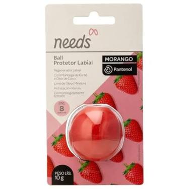 Imagem de Needs Protetor Labial Morango com Pantenol, FPS 8, 10g, Hidratação Intensa, Formato Ball