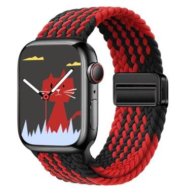 Imagem de Yaber Pulseira trançada compatível com Apple Watch séries 10 9, 8, 7, 6, 5, 4, 3, 2 e 1 de 38 mm, 40 mm, 40 mm, 41 mm, 44 mm, 46 mm, 46 mm, 46 mm, 46 mm, 49 mm, 49 mm (série 3))