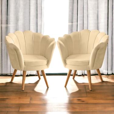 Imagem de Kit 2 Poltrona Decorativa Pétala Sala Quarto Escritório