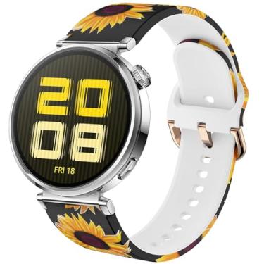 Imagem de DEALELE Pulseiras femininas compatíveis com Huawei Watch GT5 Pro de 42 mm/GT5/GT4 de 41 mm/Garmin Venu 3S/Forerunner 265S/Fossil Gen 6, pulseira feminina de silicone com estampa macia de 18 mm