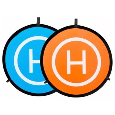 Imagem de Landing Pad Pista de Pouso e Decolagem Heliponto 55cm Laranja e Azul para Drone ITWO