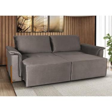 Imagem de Sofá Cama Retrátil 3 Lugares Atlanta Platinum Tabaco - Hellen Estofado