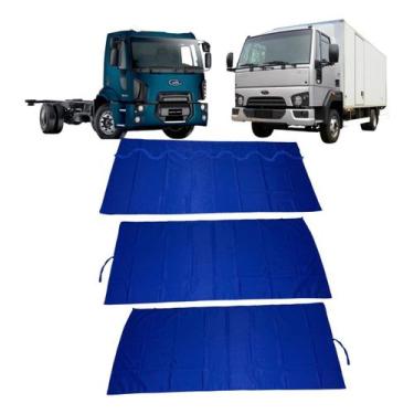 Imagem de Cortina Cetim Caminhao 3 Peças Ford Cargo Cabine Pequena - JCS Acessór