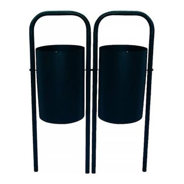 Imagem de Lixeira Redonda para Coleta Seletiva em Parques e Pátios