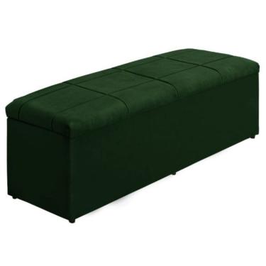 Imagem de Calçadeira Baú Recamier Queen 158 Cm Raissa Suede Verde
