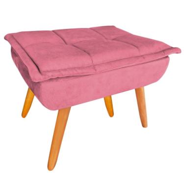 Imagem de Puff Decorativo Sala De Estar Opala Clean Suede Rosa