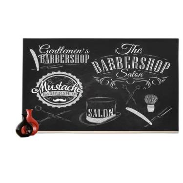 Imagem de Papel De Parede 3D Estilo Lousa Barbearia Logos 3,5M Lcb15 - Você Deco