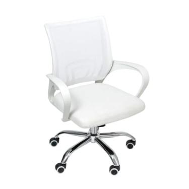 Imagem de Cadeira de escritório de malha ergonômica giratória(Branco)