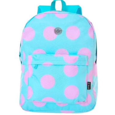 Imagem de Mochila De Costas Feminina Juvenil Básica Bolinhas Cor:Verde - Gxm