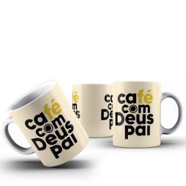 Imagem de Caneca Café Com Deus Pai 325ml Cerâmica Cristã Evangélica - ocamelo