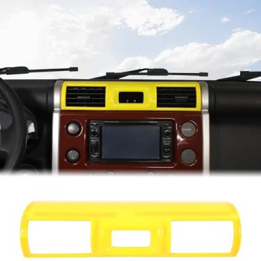 Imagem de Aunginsy Capa de acabamento de saída de ar do console central compatível com Toyota FJ Cruiser 2007-2021 painel de ar condicionado de carro moldura decorativa painel de saída A/C protetor de painel de