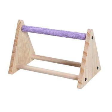 Imagem de Baoblaze Suporte de madeira para papagaios, brinquedo de playground com garras, poleiro para papagaios, periquitos, gaiola de atividades para periquitos, Roxo