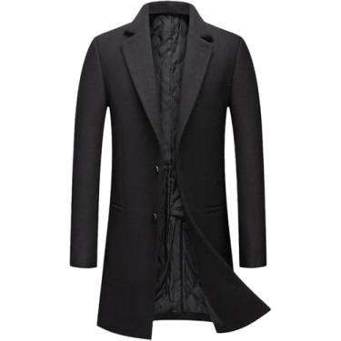 Imagem de Homens Misturas De Lã Casacos Casacos De Lã Homens De Inverno Casaco Longo Casaco De Lã Masculino Sobretudo De Lã