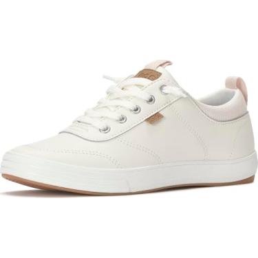 Imagem de Keds Tênis feminino Center II sem cadarço, Couro branco/blush, 36