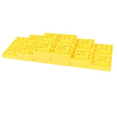 Imagem de Asixxsix 10 Blocos de Nivelamento de RV Pesados ​​de Pacote, Almofadas de Nivelamento Interligadas Empilháveis ​​para Rodas Duplas únicas, Macacos Hidráulicos, Com Bolsa Transporte