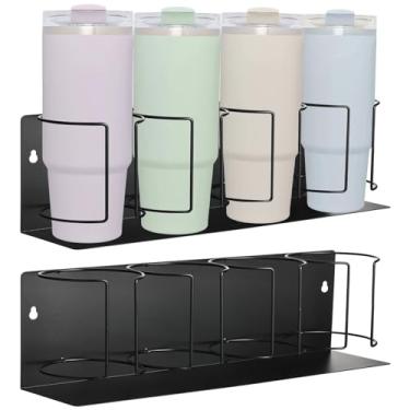 Imagem de HFYZZ Organizador magnético ou de parafuso para garrafa de água Stanley 30/1,134 g - 2 pacotes com 4 xícaras Stanley organizador de armazenamento de copo com economia de espaço para armário de cozinha