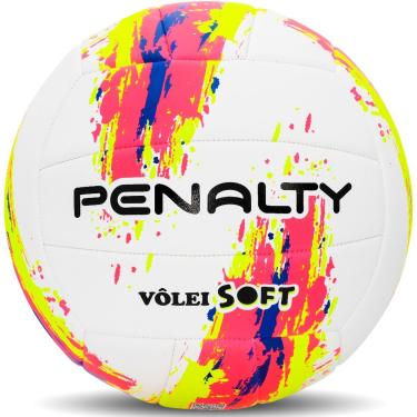 Imagem de Bola de Vôlei, Soft XXIII, Branca, Rosa e Amarela, Penalty