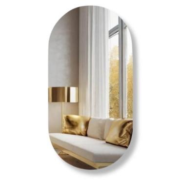 Imagem de Espelho Oval Clássico Grande Moderno Decoração 115xcm x 50cm - Opção c