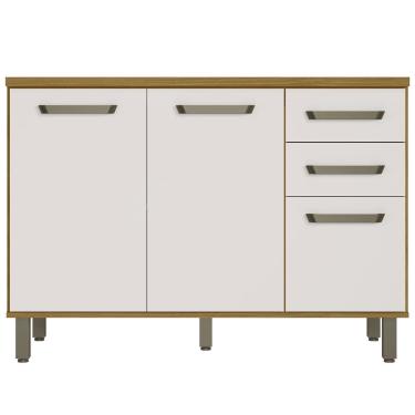 Imagem de Balcão de Cozinha e Tampo 120cm Rita Freijó/Off Acetinado Z44 - Mpozenato