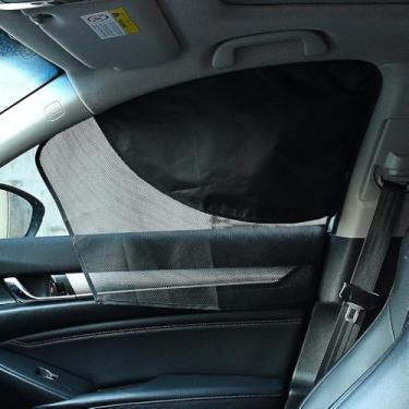 Imagem de XhuangTech 1 peça de persianas de janela de carro, persianas magnéticas de camada dupla para janela lateral do carro com sombra completa/meia sombra, capa de janela frontal para motorista, acessórios