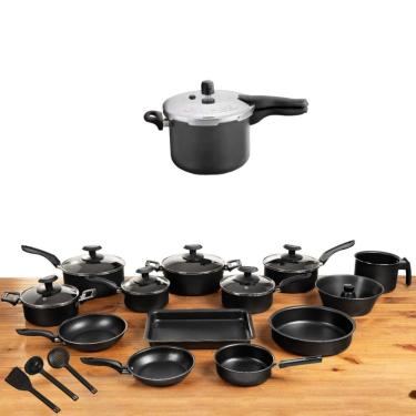 Imagem de Jogo Conjunto Panelas 17 Peça Antiaderente Panela Pressão 4,5l