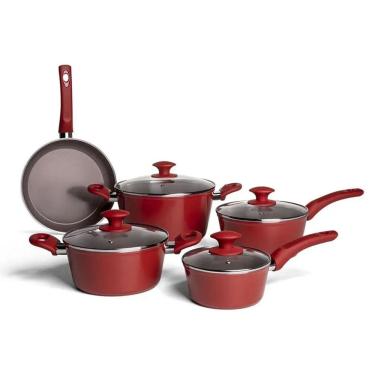 Imagem de Jogo de Panelas Brinox Ceramic Life Optima 5 Peças Antiaderente Pro Ceramic Com Indução