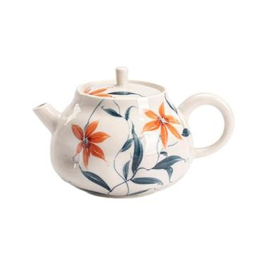 Imagem de Conjunto de chá Gongfu pintado à mão Boutique – Design Roselle com esmalte de cinza de madeira, inclui mini bule, Gaiwan, xícaras de chá, bandeja, pires e suporte de tampa, presente de conjunto de