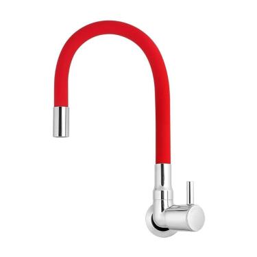 Imagem de Torneira para Cozinha de Parede Kelly Metais 4496C59 - Pop Gourmet 1/4 de Volta Vermelha