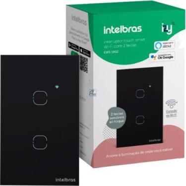 Imagem de Interruptor Inteligente Intelbras Wifi Touch Preto 2 Teclas Ews 1002 4