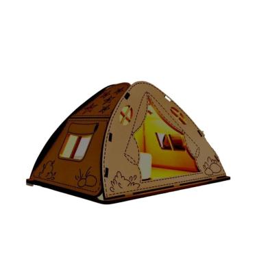 Imagem de Castiçal Camping Com Vela Eletrônica - Marrom
