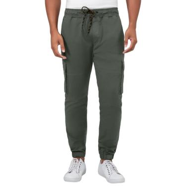 Imagem de Calça Sarja Hangar 33 Jogger Com Bolso Cargo Verde Tam. 42-Masculino