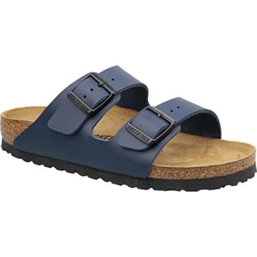 Imagem de Birkenstock Palmilha macia Arizona - couro (unissex), Birko-flor azul-marinho, 13-13.5