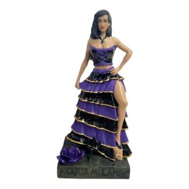 Imagem de Escultura Pomba Gira Maria Mulambo Preta E Roxa 24 Cm - Meta Atacado