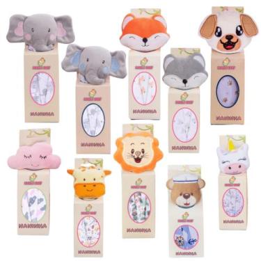 Imagem de Naninha Para Bebê Porta Chupeta Bichinhos - Criativa, Raposa Azul