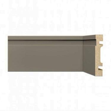 Imagem de Kit Rodapé de MDF 10 Barras Frisadas de 7cm x 2,40m Rende 24 Metros Moldufama Cinza Titanium