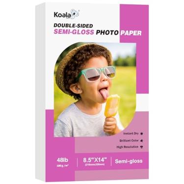 Imagem de Koala Papel fotográfico semibrilhante dupla face, 21,5 x 35 cm, 100 folhas, 22 kg, para impressora a jato de tinta e laser para impressão de topo de bolo de cartão fotográfico