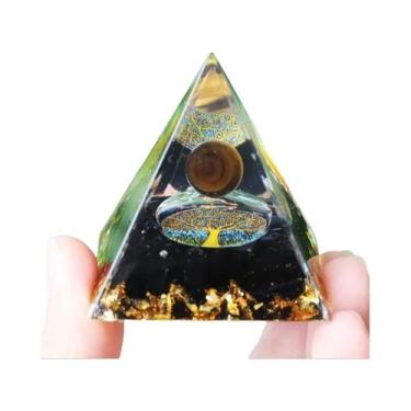 Imagem de Pirâmide De Orgônio De Ametista E Peridoto, Cristal De Cura Com Energi