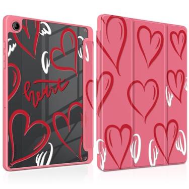 Imagem de MEEgoodo Capa para Samsung Galaxy Tab A9 Plus 27.9 cm 2023 com suporte para caneta S, capa para tablet com revestimento traseiro de acrílico transparente + suporte de três dobras + despertar/hibernar