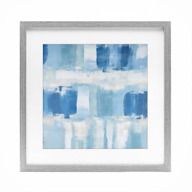 Imagem de Stupell Industries Impressão emoldurada azul e branca Visionaries cinza design sob vidro por Irena Orlov, 16 x 16