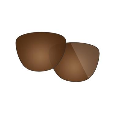 Imagem de Fiskr Lentes polarizadas de substituição compatíveis com óculos de sol Oakley Frogskins XS OJ9006 53 mm, resistente a impactos e ajuste perfeito, Marrom âmbar, Tamanho �nico
