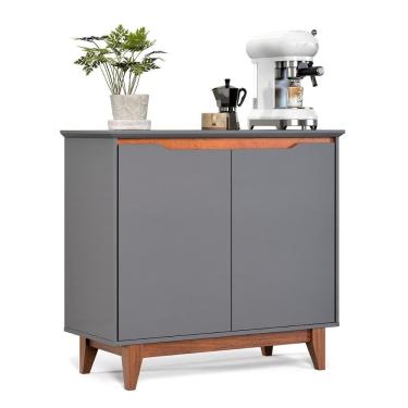 Imagem de Aparador Buffet Flow 2 Portas com Pés de Madeira Maciça