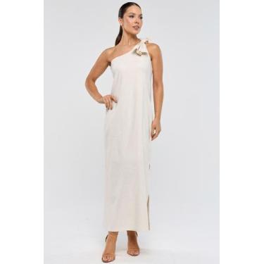 Imagem de Vestido Midi PKS Um Ombro Só Linho Natural, P