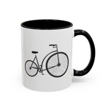 Imagem de Caneca de café de bicicleta – Copo de cerâmica com detalhe de bicicleta vintage – Presente divertido para ciclistas e amantes de café – Ideia de presente de aniversário e Natal (preta, 325 ml)