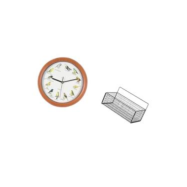 Imagem de IEUDNS Relógio de Parede com Pássaros Cantores, Relógios de Parede Decorativos para Paredes, Cozinha, Decoração para Casa, Cestos Suspensos, Prateleiras Flut