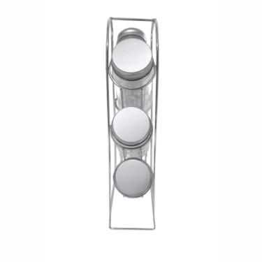 Imagem de Conjunto 6 Porta Temperos Vidro e Inox com Suporte Vista Home