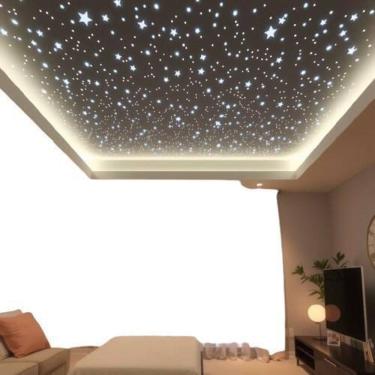 Imagem de Kit Fibra Ótica Estrelado Colorido Rgb Fino 100 Pontos Teto